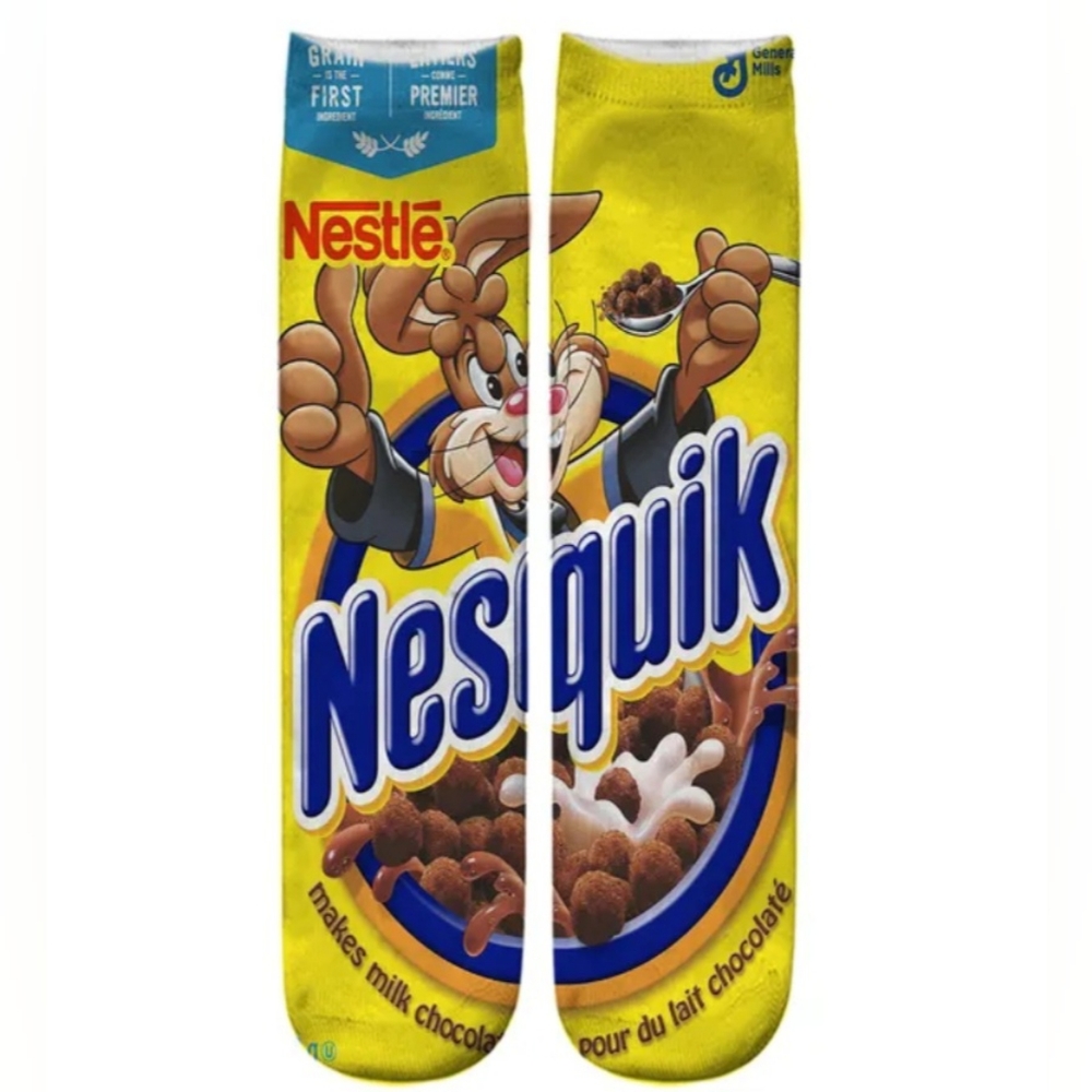 Nesquik Novelty Socks, Funny Adult Socks, Food and Drink Socks, Fun Socks